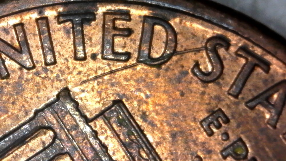 1992-P-Lincoln-Memorial-Cent-Struck-Through-Wire-Found-CRH-Not-PSD